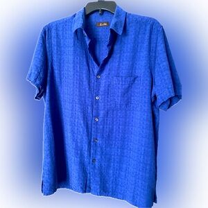 Men’s short sleeve Tasso Elba shirt. Blue.  Medium
